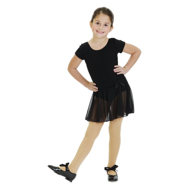 Capezio 3966C kinderballetpakje met korte mouwen en rokje