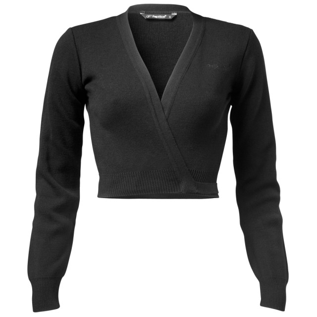 Papillon PA2056 wikkel balletvest voor dames zwart voorkant