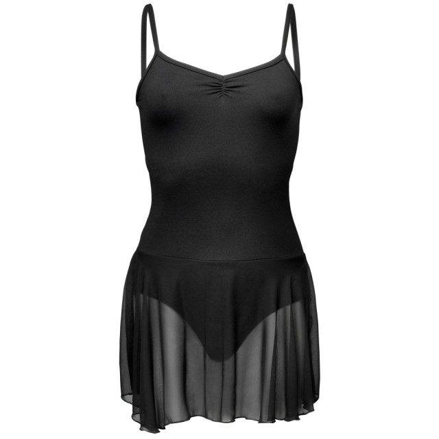 Papillon PA4055 balletpakje met rokje en dunne bandjes zwart voorkant