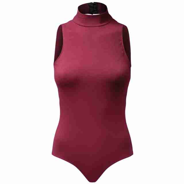 Papillon 7PA4214 balletpak turtleneck zonder mouwen rood voorkant