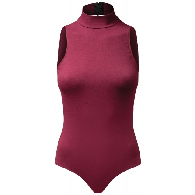 Papillon 7PA4214 balletpak turtleneck zonder mouwen rood voorkant