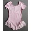 Papillon 234PK4911 roze kinderballetpak korte mouwen en kort rokje voorkant 