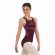 Capezio TC0017W dames balletpak hemdmodel mesh op rug paars voorkant