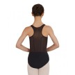 Capezio TC0017W dames balletpak hemdmodel mesh op rug zwart achterkant