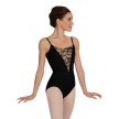 Capezio 10317 dames balletpak spaghettibandjes kanten V-hals voorkant 
