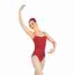 Capezio CAD100 rood balletpak spaghettibandjes en tailleband voorkant
