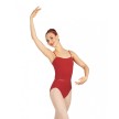 Capezio CAD100 rood balletpak spaghettibandjes en tailleband voorkant