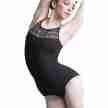 Capezio MC812W zwart dames balletpak met halter voorkant