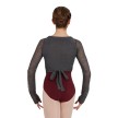 Capezio CK1000W dames vest V-hals grijs achterkant 