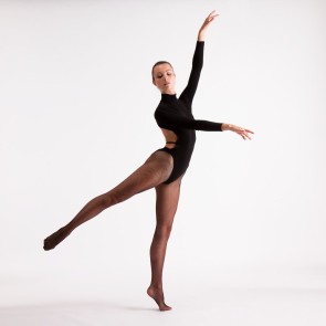 Silky Dance zwarte netpanty voor salsa en showdance