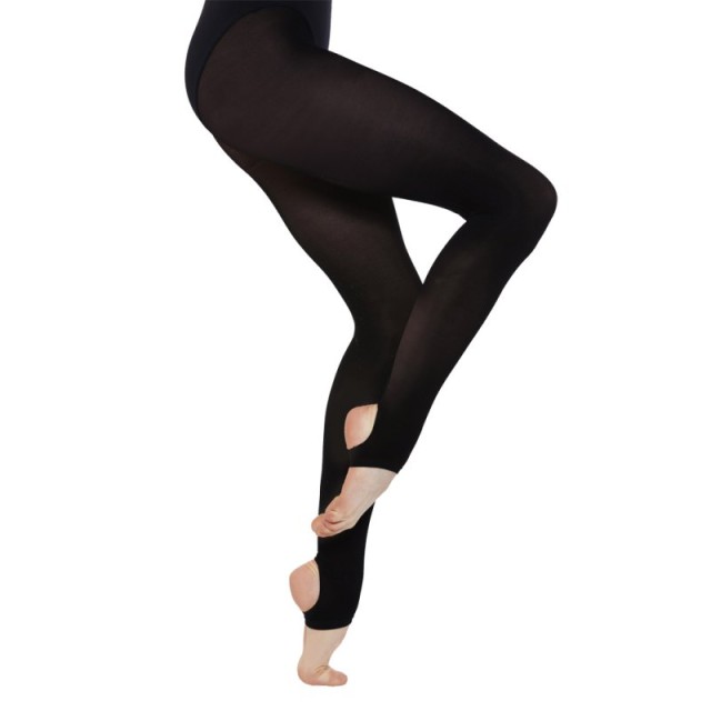 Silky Dance Stirrup Balletpanty Zwart zonder hielstuk