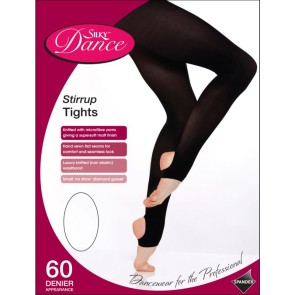 Silky Dance Stirrup Zwarte Danspanty voor Kinderen 60 denier
