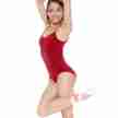 SoDanca RDE8008 dames balletpak spaghettibandjes ronde rug rood voorkant