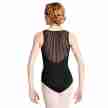 Boch L8805 zwart dames balletpak hemdmodel mesh rug achterkant