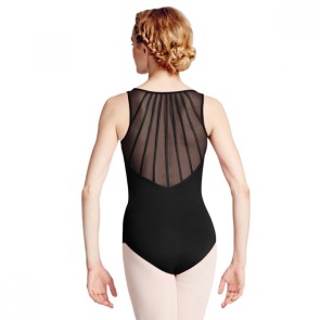 Boch L8805 zwart dames balletpak hemdmodel mesh rug achterkant