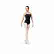 Bloch L7797 dames balletpak spaghettibandjes mesh rug zwart voorkant