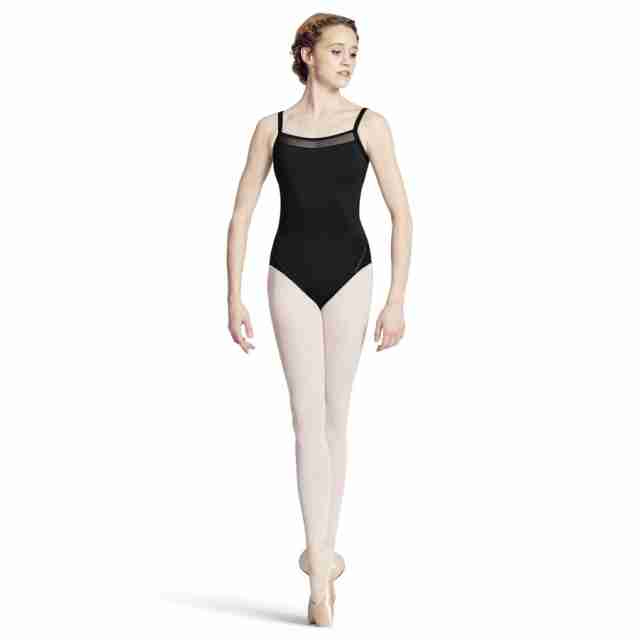 Bloch L8837 dames spaghettibandjes mesh rug voorkant
