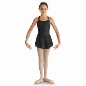 Bloch Asar Heart Mesh Side Panelled Twin Strap Skirted Camisole Leotard CL8237