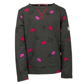 Papillon Donkergrijze Sweatshirt met Kusjes Uitverkoop