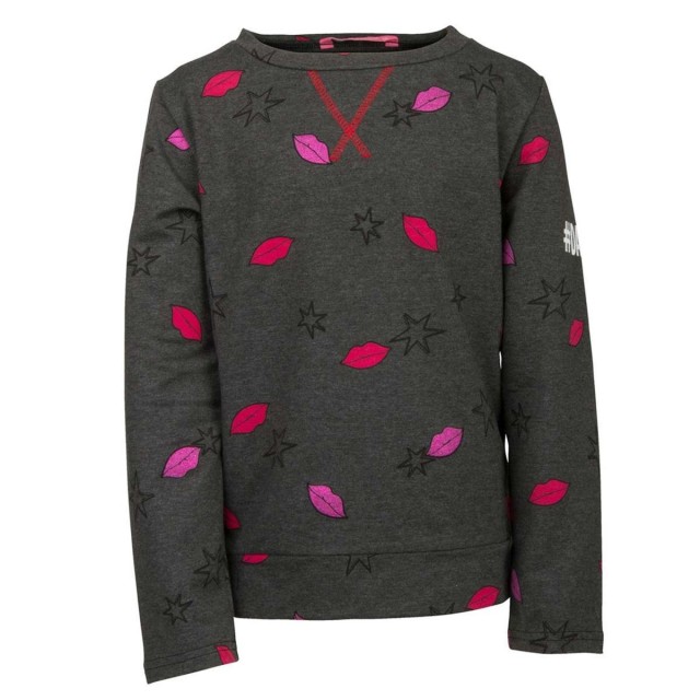 Papillon Donkergrijze Sweatshirt met Kusjes Uitverkoop