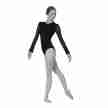 Sansha zwart dames balletpak met lange mouwen voorkant