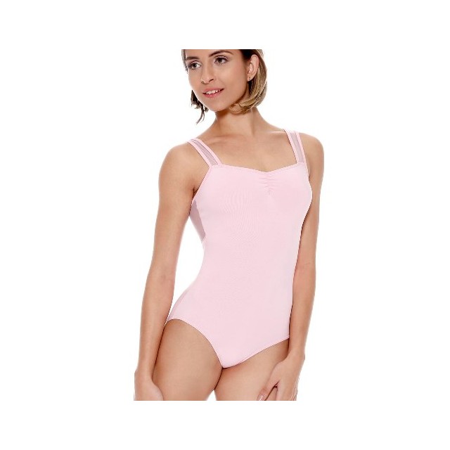 SoDanca E11010 roze dames balletpak mesh bandjes voorkant