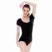So Danca RDE1511 dames balletpak korte mouw ronde hals zwart voorkant