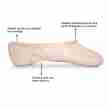 Alista Tradition Leren Balletschoenen Splitzool meisjes zalm roze