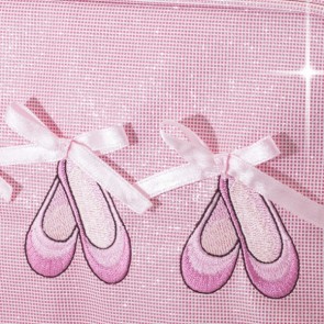 Roze danstasje met glitters en balletschoenen print voor balletspullen Katz KB100