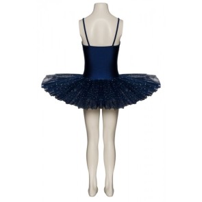 Katz glinsterende ballet tutu donker blauw achterkant 
