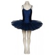 Katz glinsterende ballet tutu donker blauw voorkant