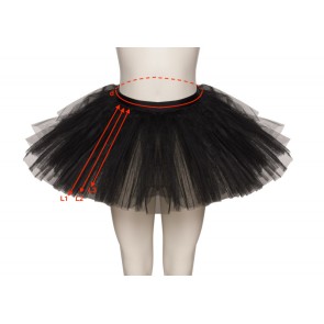 Katz zwarte tutu glitters kort