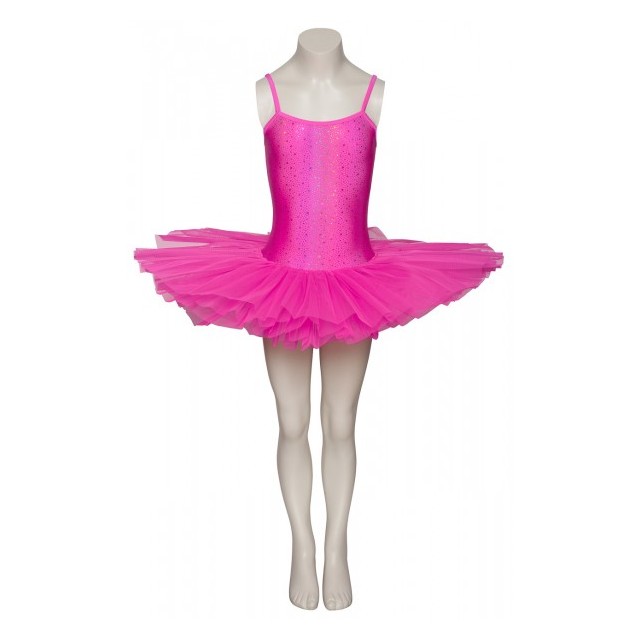 Katz roze ballet tutu met glitters voorkant 