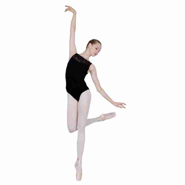 Sansha D2517C dames balletpak zonder mouwen kant rug voorkant