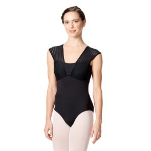 Lulli dames balletpak kapmouwtjes zwart voorkant