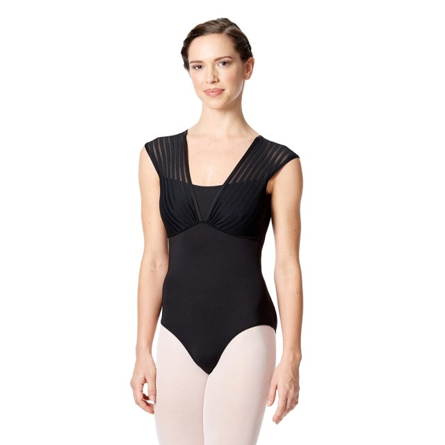 Lulli dames balletpak kapmouwtjes zwart voorkant