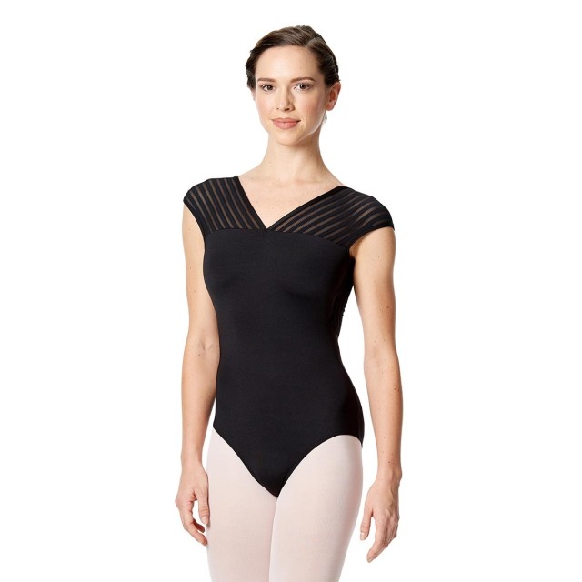 Lulli dames balletpak zonder mouwen lage rug zwart voorkant