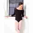 Lulli LUF529 Milena dames balletpakje zwart driekwart mouw