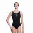 Lulli LUF442 dames balletpak met ronde hals zwart voorkant