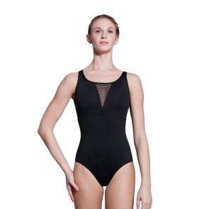 Lulli LUF442 dames balletpak met ronde hals zwart voorkant