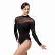 Lulli Dames zwarte Mock Neck Balletpak Carol patroon