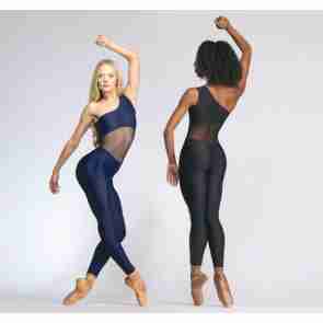 Ballet Rosa Magali Unitard met Taille van Gaas en Asymmetrische Halslijn