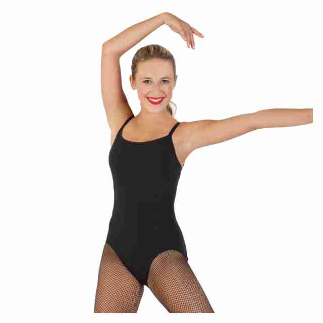 Capezio MC110 zwart balletpak met spaghettibandjes voor dames 