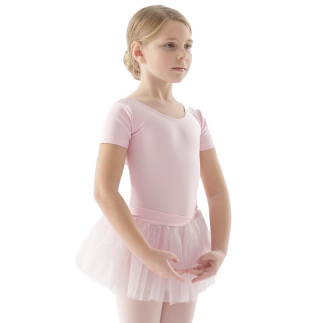 Intermezzo 31052 roze kinderballetjurkje met spaghettibandjes