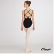 Capezio CC121 comfortabel balletpak met lage rug en gekruiste bandjes zwart 