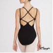 Capezio CC121 dames balletpak met bandjes op de rug zwart achterkant