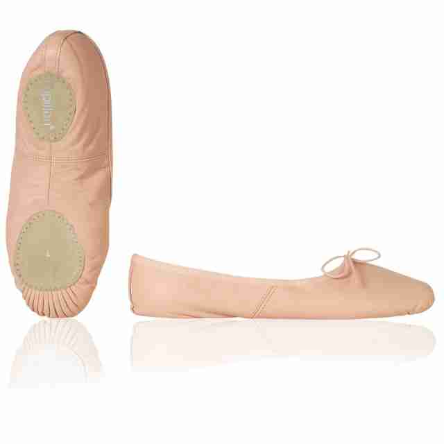 Papillon Lederen Balletschoenen met Splitzool PA1002 roze