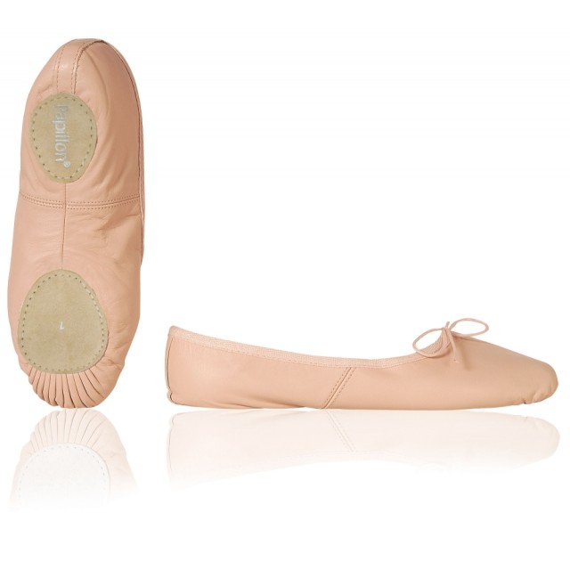 Papillon Lederen Balletschoenen met Splitzool PA1002 roze