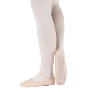 roze leren Balletschoenen suede zool BAE14L kinderen en volwassenen