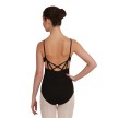 Capezio CC124  zwart dames balletpak met spaghettibandjes en lage rug 